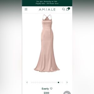 Amsale Bridesmaid Dress, Rose Quartz, Size 8